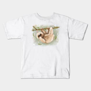 Cute colorful illustrations in retro style. Beautiful cute sloth. Kids T-Shirt